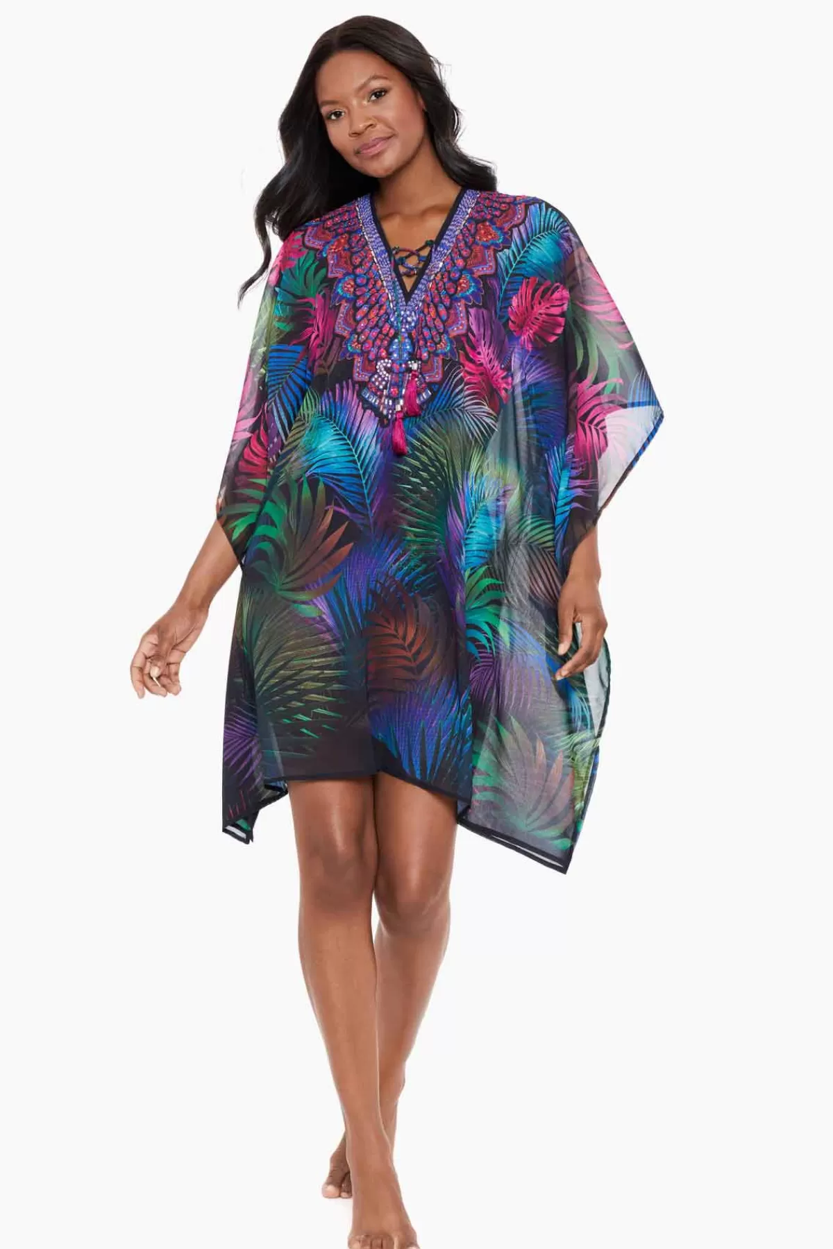 Miraclesuit Pixel Palmas Caftan Swim Cover Up | Women Cover Ups