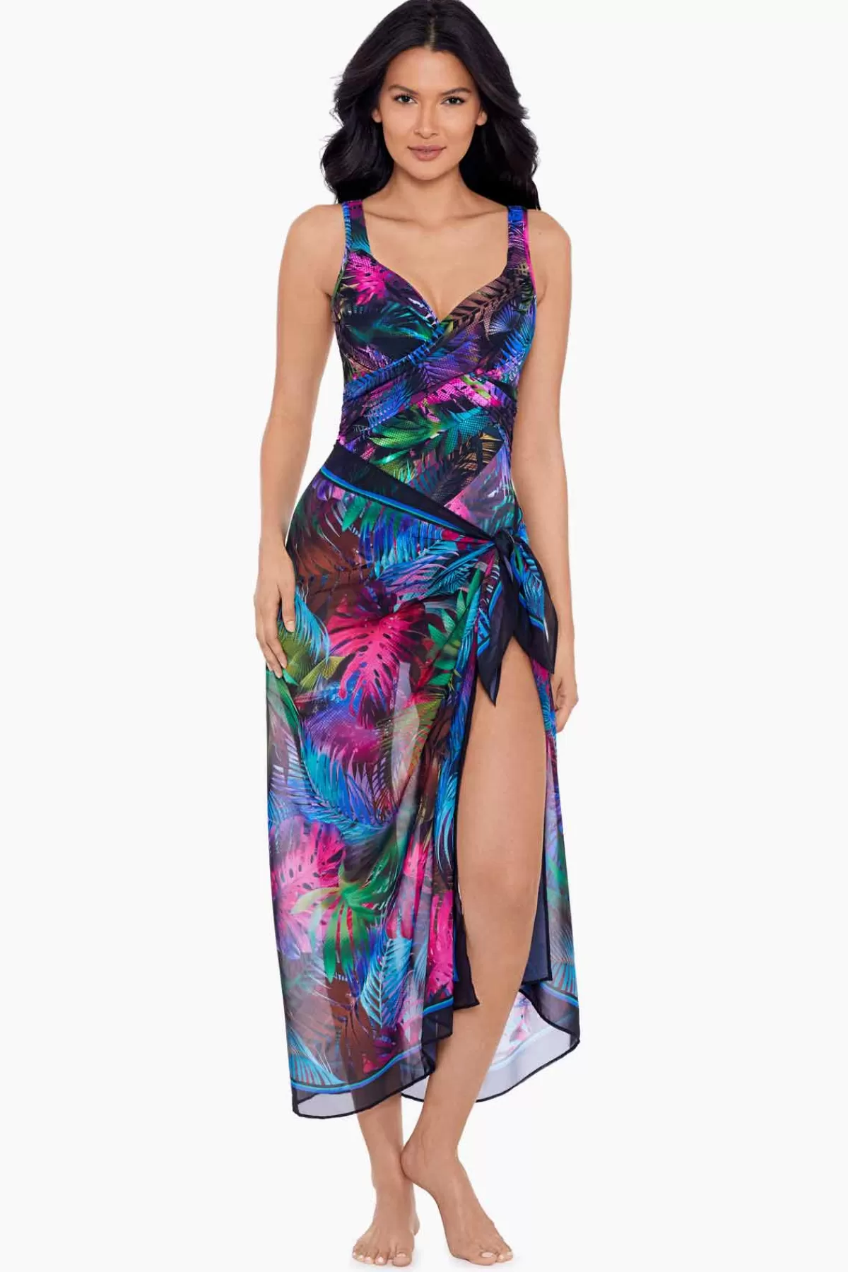 Miraclesuit Pixel Palmas Scarf Pareo Swim Cover Up | Women Cover Ups