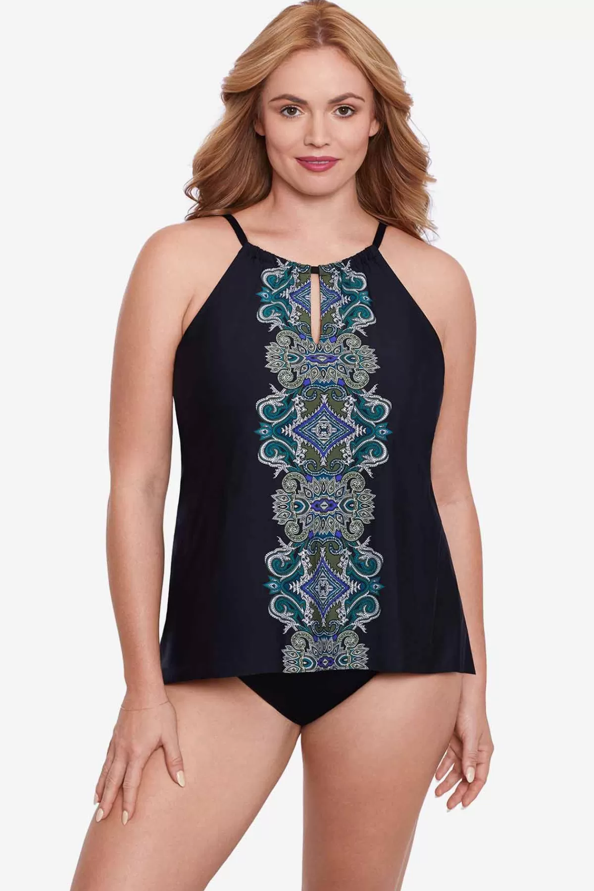 Miraclesuit Plus Size Precioso Peephole Tankini Top | Women Tankini Tops