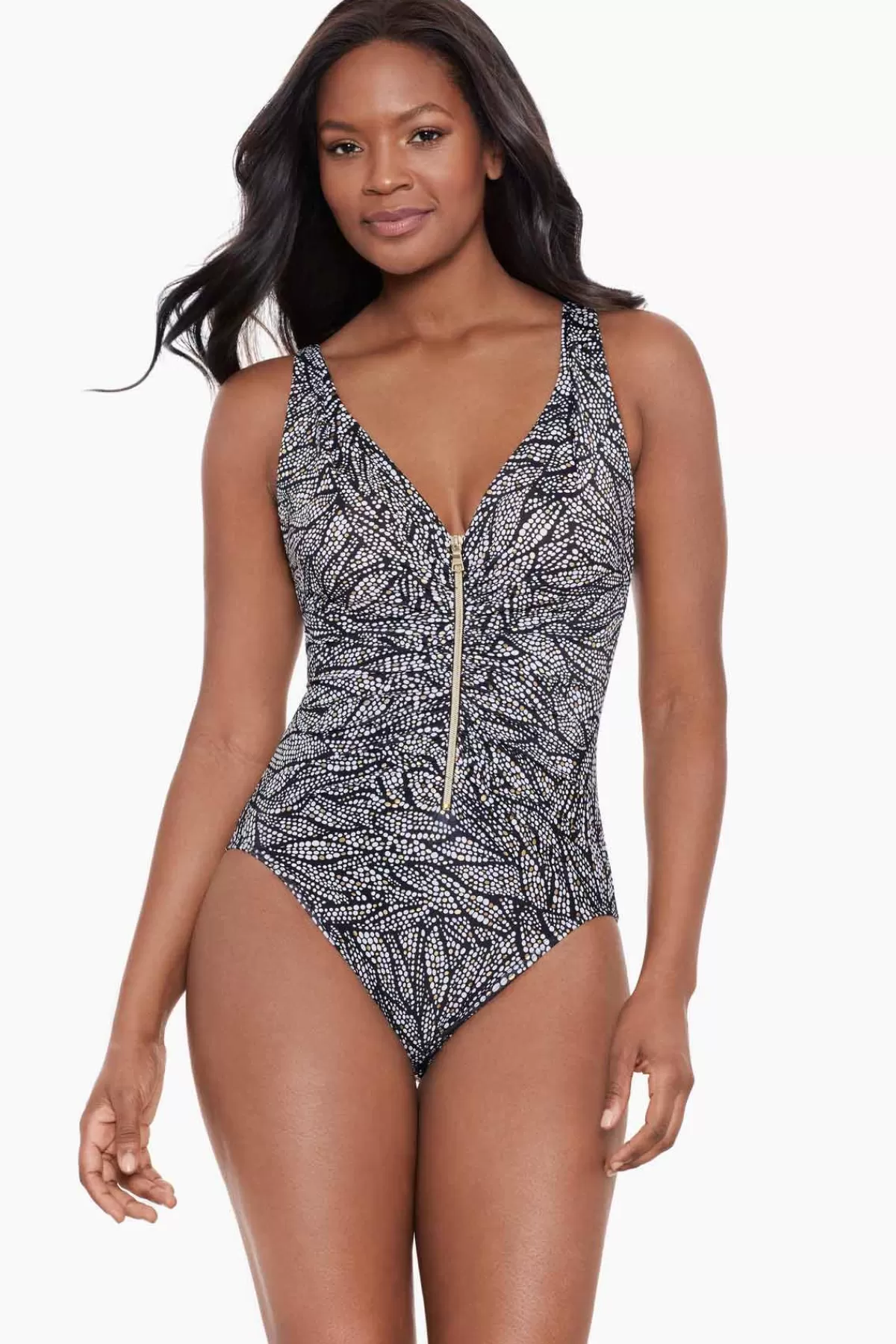 Miraclesuit Shore Leave Zipt One Piece Swimsuit | Women One Piece