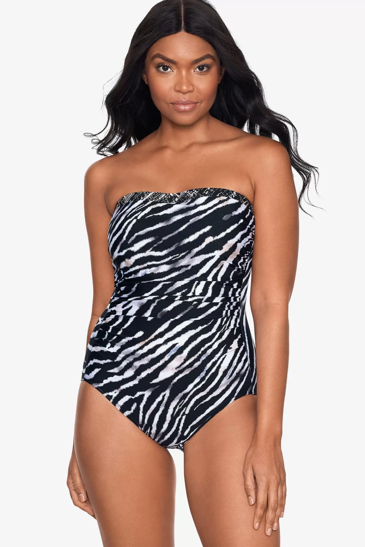 Miraclesuit Tigre Sombra Avanti Bandeau Swimsuit | Women One Piece